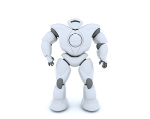 3D rendering of futuristic robot isolate on white