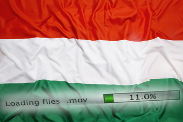 Downloading files on a computer, Hungary flag