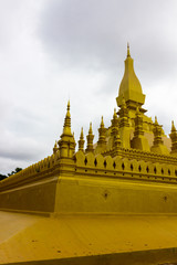 Naklejka premium Great Sacred Stupa・Pha That Luang・Laos : タート・ルアン・ビエンチャン・寺