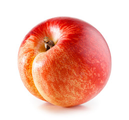 Nectarine or peach isolated on white background