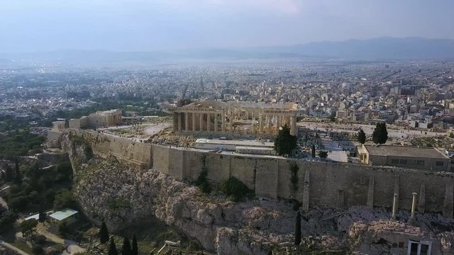 Aerial Footage of Parthenon and Athens Greece