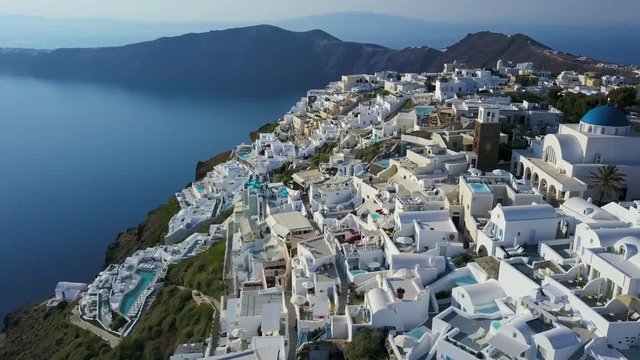 Aerial Footage of Santorini Greece