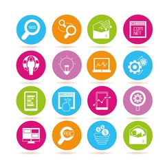 SEO icons, search engine icons