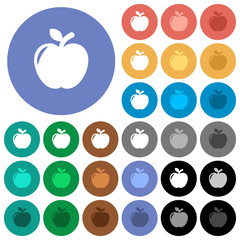 Apple round flat multi colored icons