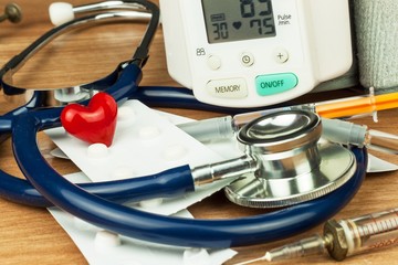 High Blood Pressure Measurement. Treatment of civilization disease. Sick heart.