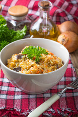Risotto with vegetables.