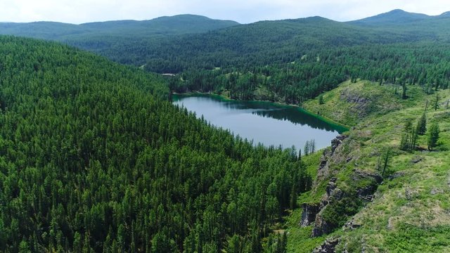 Aerial helicopter shoot of National park aerial slow motion 4k.