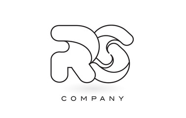 RS Monogram Letter Logo With Thin Black Monogram Outline Contour. Modern Trendy Letter Design Vector.