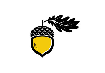 Acorn icon or logo in modern line style. Vector illustration on a white background. © Ольга Мещерякова