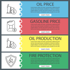 Oil industry web banner templates set