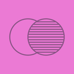 Overlapping symbol color linear icon