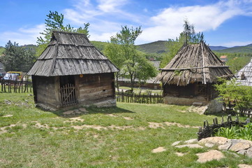 Rural Houses in Ethno Village of Sirogojno in Serbia