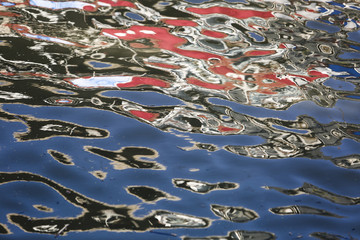 Texture of abstract reflection on river surface