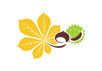 Autumn leaves icon or logo in modern line style. Vector illustration on a white background.
