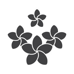 Obraz premium Spa salon plumeria flowers glyph icon