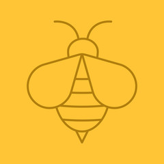 Honey bee color linear icon