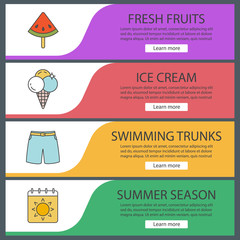 Summer web banner templates set