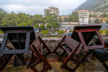 Rain. A cafe. Montenegro.