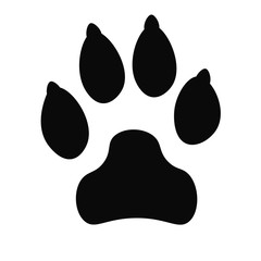 Dog track black icon, logo, silhouette isolated on white background. Vector illustration.