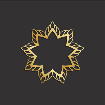 Luxury Gold flower logo plant image