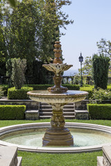 Fototapeta na wymiar The park of the Greystone Mansion in Beverly Hills, Los Angeles, California, United States of America