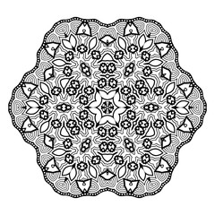 Decorative hand drawn mandala. Ethnic decorative element for design. Islam, Arabic, Indian, ottoman motifs