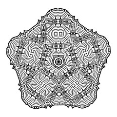 Decorative hand drawn mandala. Ethnic decorative element for design. Islam, Arabic, Indian, ottoman motifs