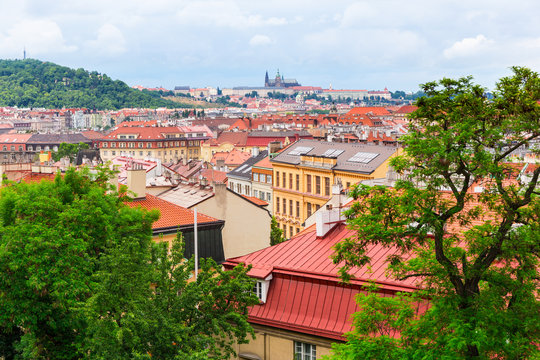 Prague with St. Vitus Cathedral in background, Czech Republic