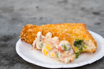 Tuna sandwich on Paper plate - street food