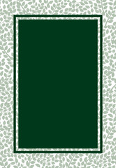 Floral oriental ornament, green leaves frame