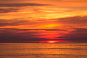 beautiful sunset sky over the baltic sea