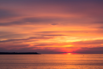 beautiful sunset sky over the baltic sea