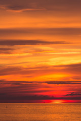Fototapeta na wymiar beautiful sunset sky over the baltic sea
