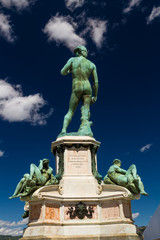 Fototapeta na wymiar Bronze cast of Michelangelo David, Florence.
