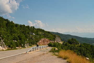 An empty road in the mountains of Montenegro