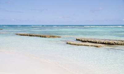 Fototapeta na wymiar Plage de sable blanc, Guadeloupe