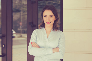 Attractive real estate agent woman