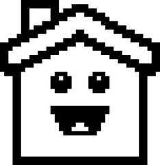 Smiling 8-Bit Cartoon House