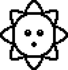 Fototapeta premium Surprised 8-Bit Cartoon Sun