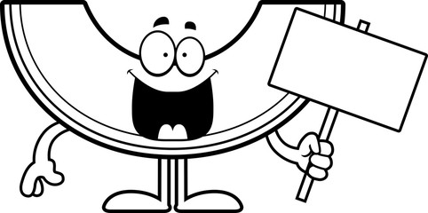 Cartoon Cantaloupe Sign
