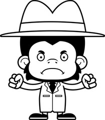 Cartoon Angry Detective Chimpanzee
