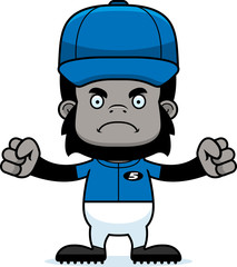 Cartoon Angry Baseball Player Gorilla