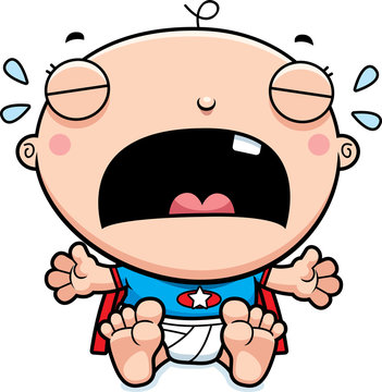 Cartoon Superhero Baby Crying