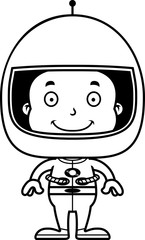 Cartoon Smiling Astronaut Boy