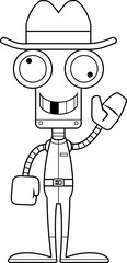 Cartoon Silly Cowboy Robot