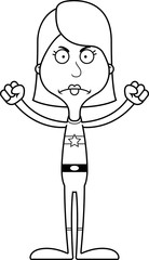 Cartoon Angry Superhero Woman