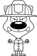 Cartoon Angry Firefighter Kitten
