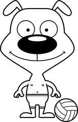Cartoon Smiling Beach Volleyball Player Puppy