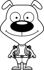 Cartoon Smiling Hiker Puppy