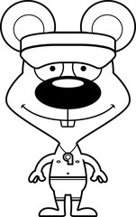 Cartoon Smiling Lifeguard Mouse